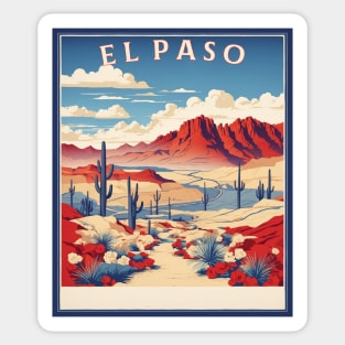 El Paso United States of America Tourism Vintage Poster Sticker